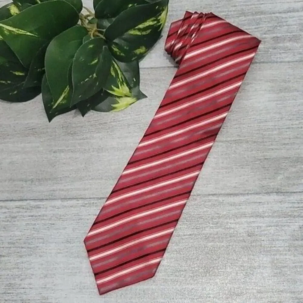 Geoffrey Beene Multicolor Striped Classic 100% Silk Men's Necktie